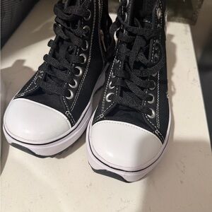Justice Black and White High-Top Sneakers